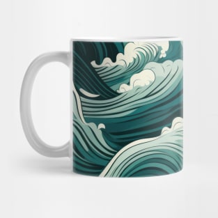 Ephemeral Crests: Hokusai Waves Reimagined Mug